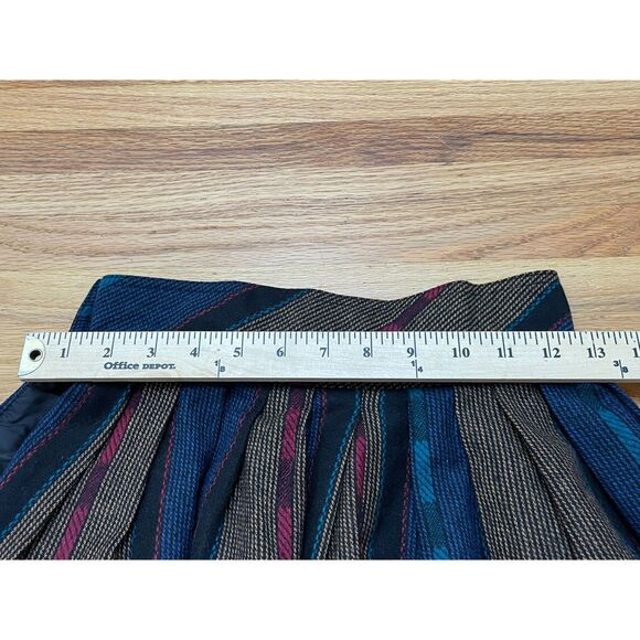 Diane Von Furstenberg Wool Blend Striped Pleated Midi Skirt Women’s 4 Portugal - Picture 6 of 7